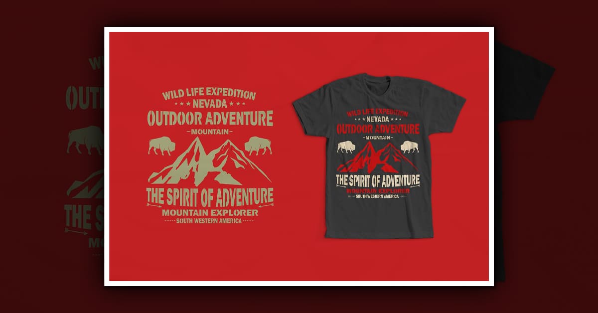 Mountain Wildlife T-Shirt Design - Facebook.