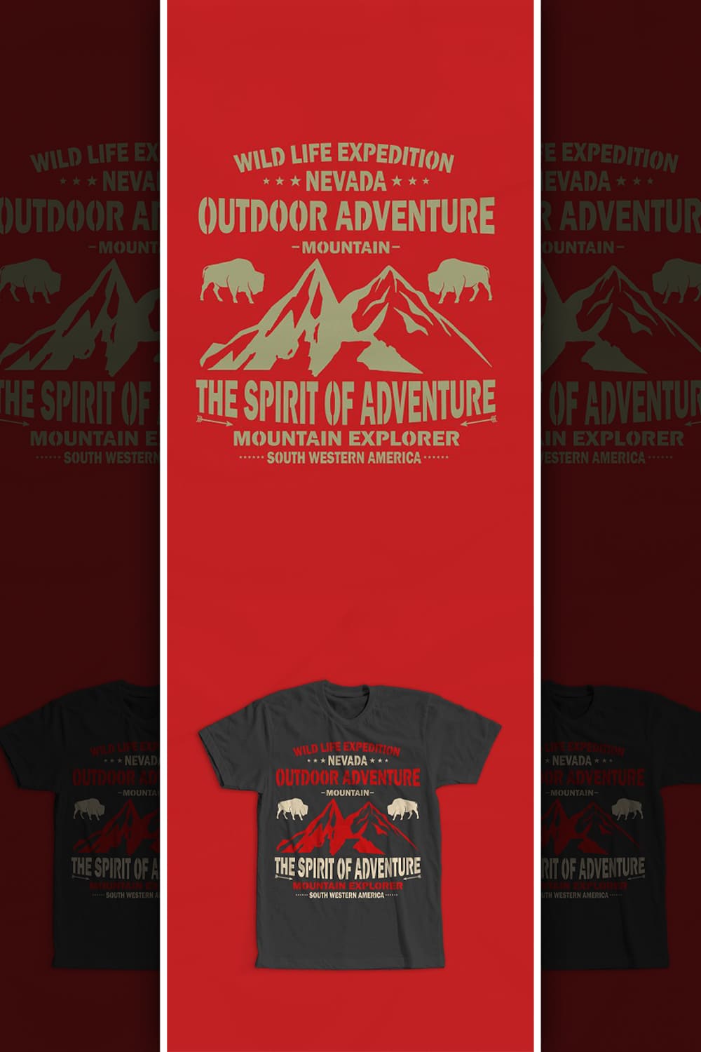 Mountain Wildlife T-Shirt Design - Pinterest.