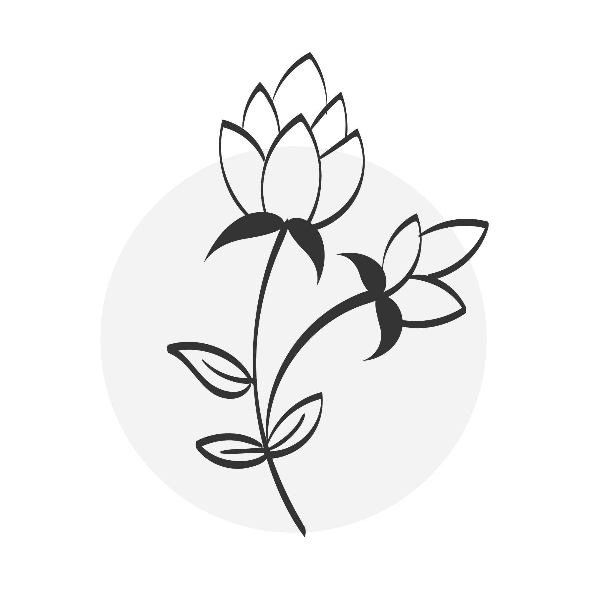 10 Flower Drawing With Line-Art for logos design.