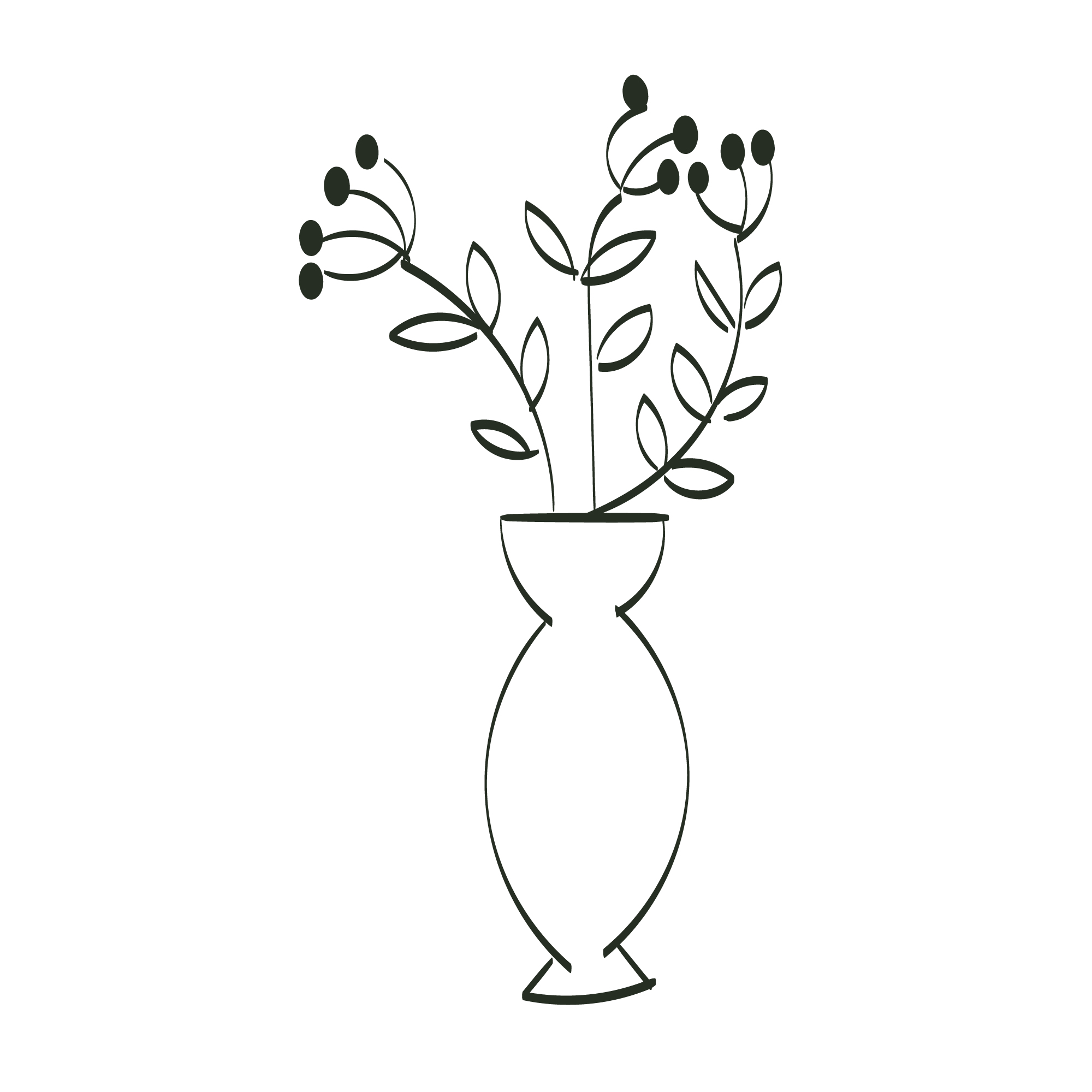 Hand Drawn Pot with Plants for your craft ideas.