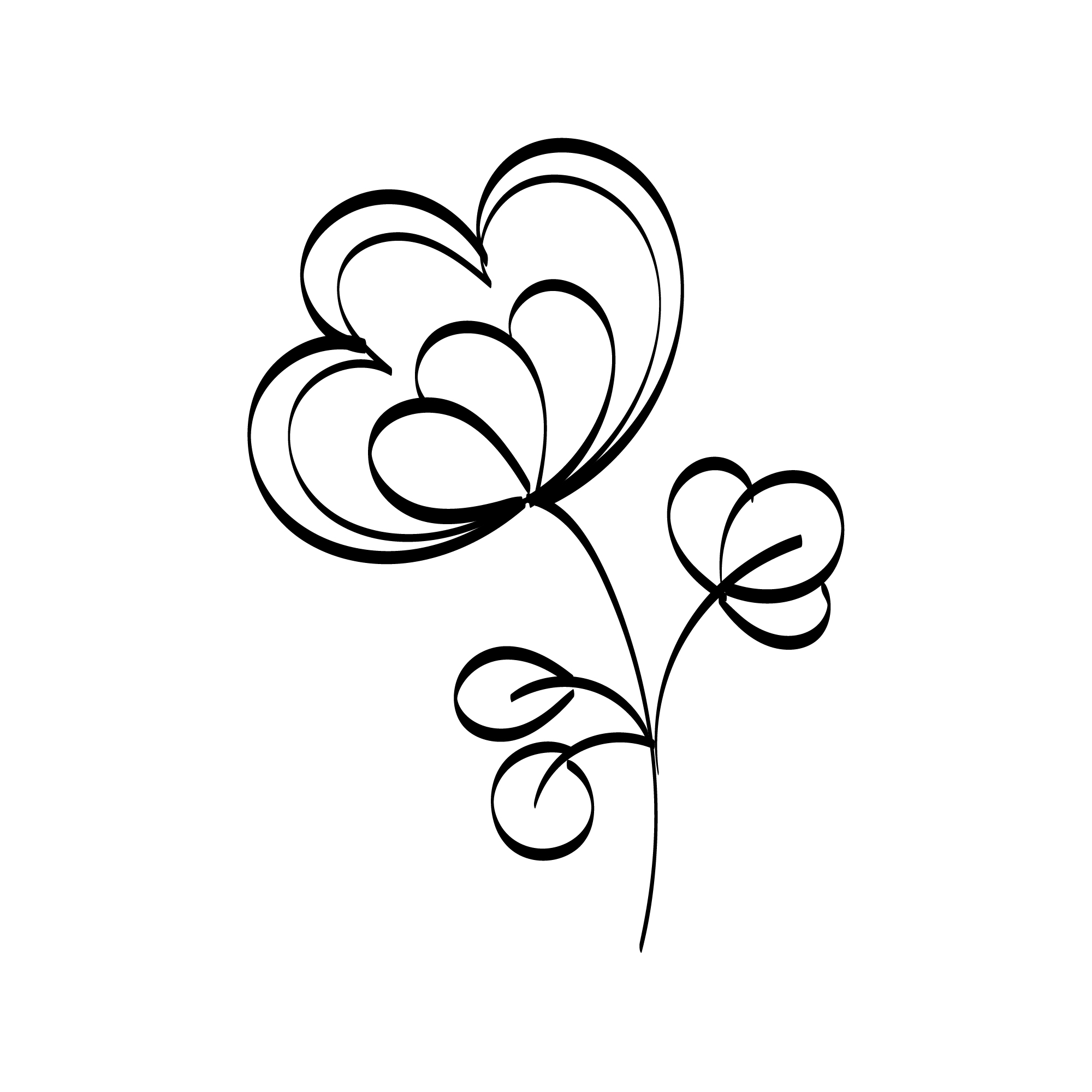 Stylish Floral Art Drawing with Line-art Preview image.