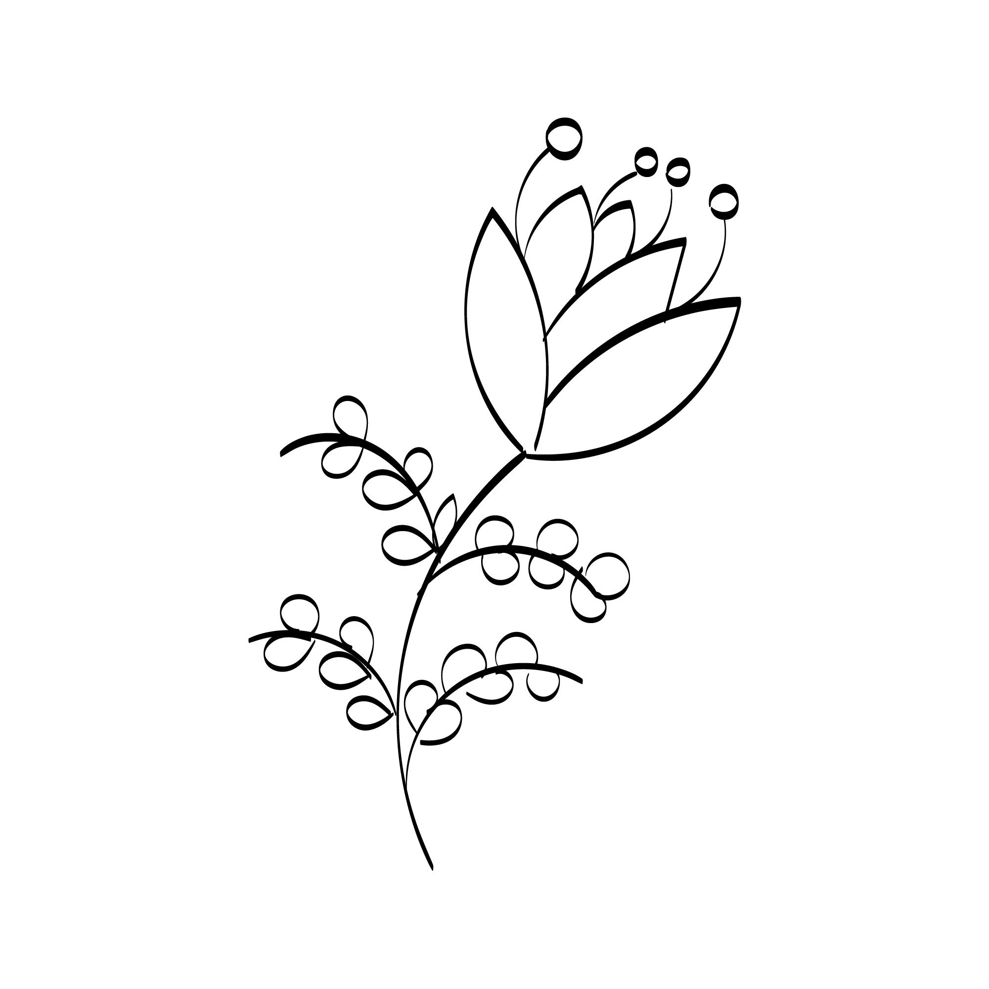 Floral Simple Art Drawing with Line-art Preview image.