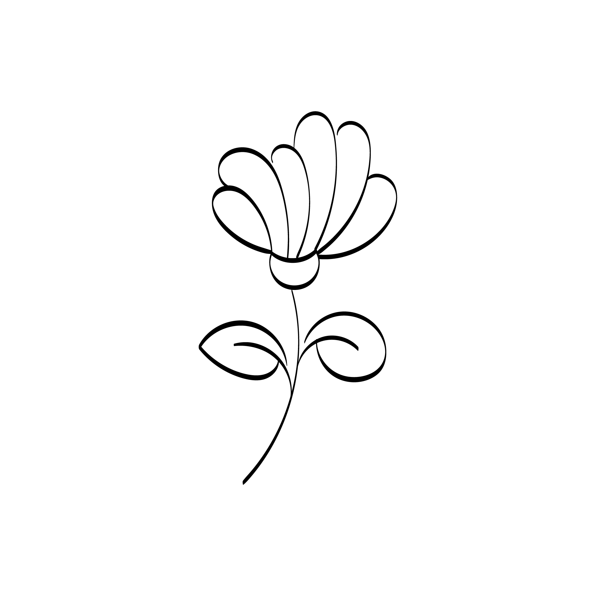 Floral Minimal Art Drawing with Line-art Preview image.