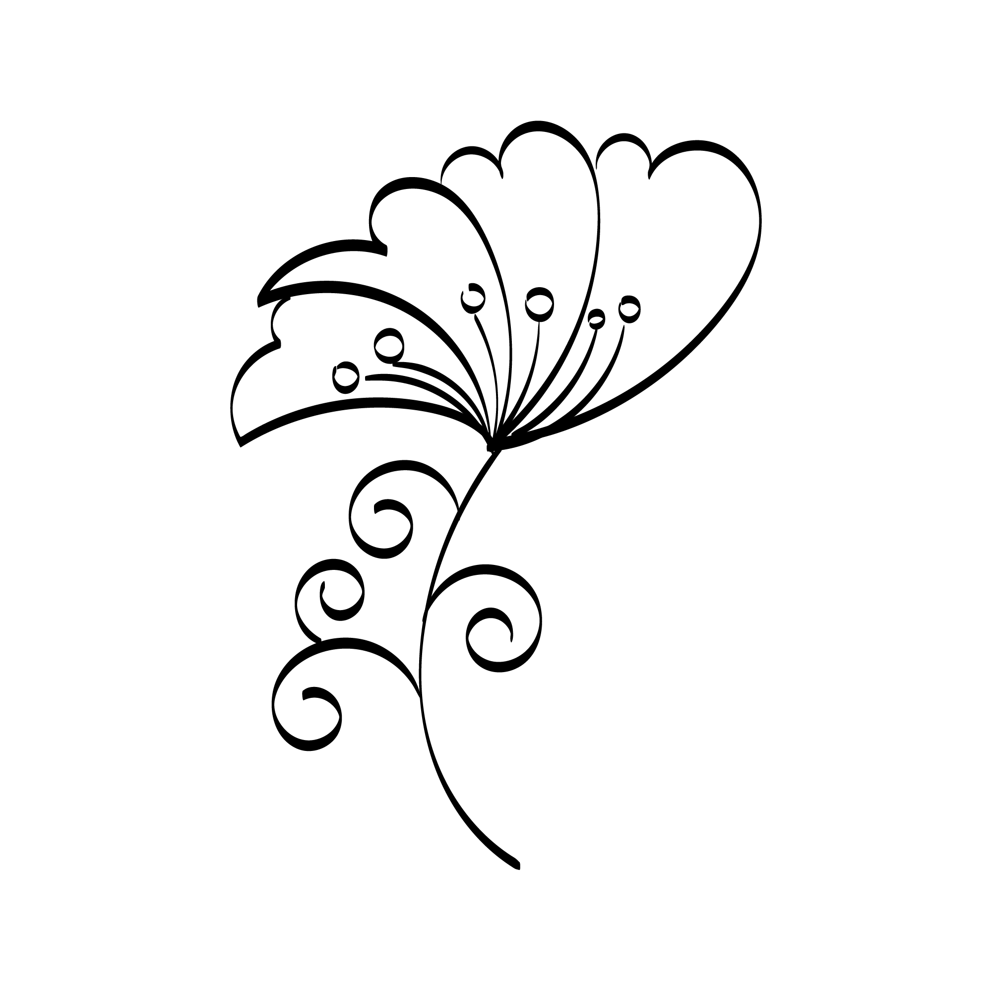Floral Stylish Art Drawing with Line-art Preview image.