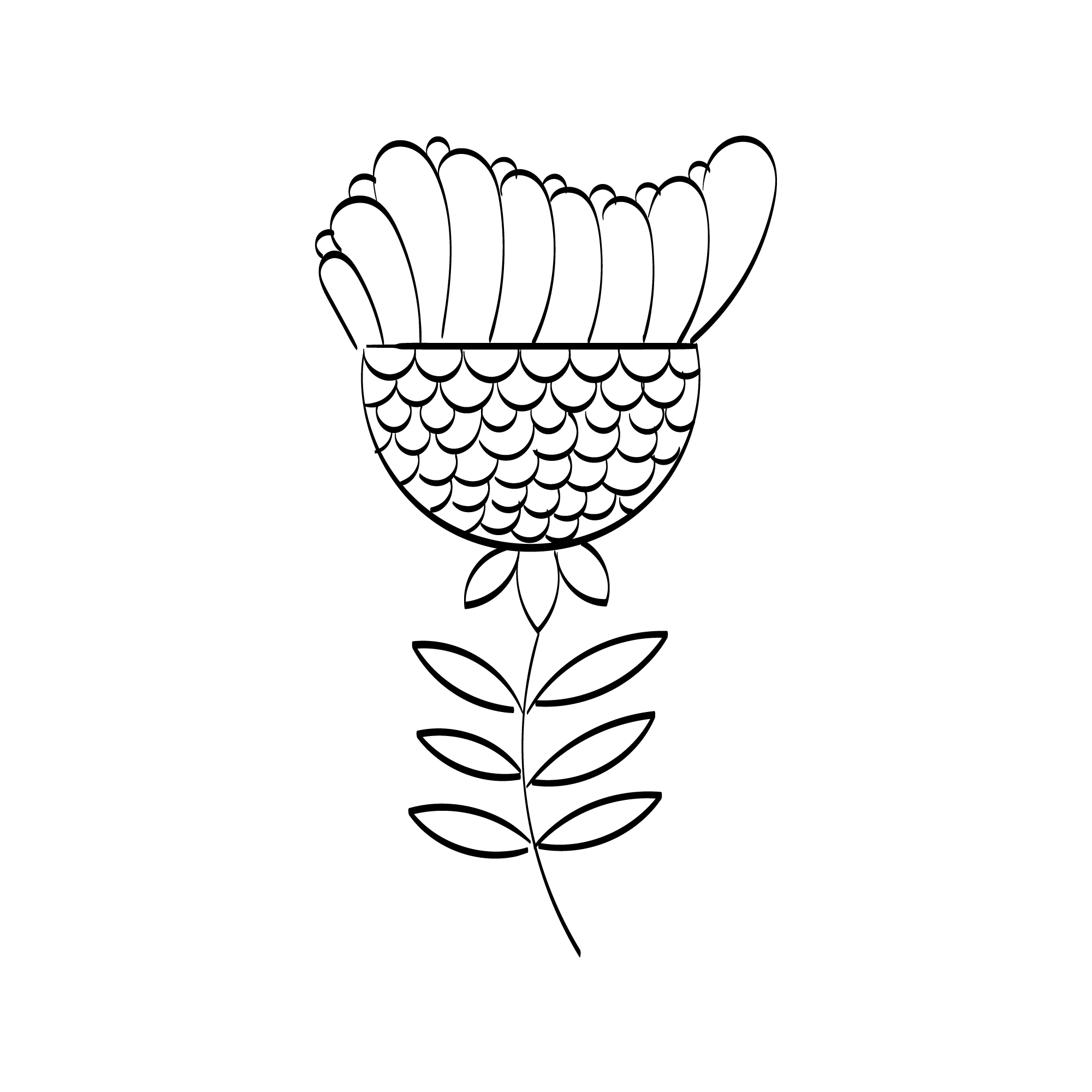 Flower Art Drawing with Line-art Preview image.