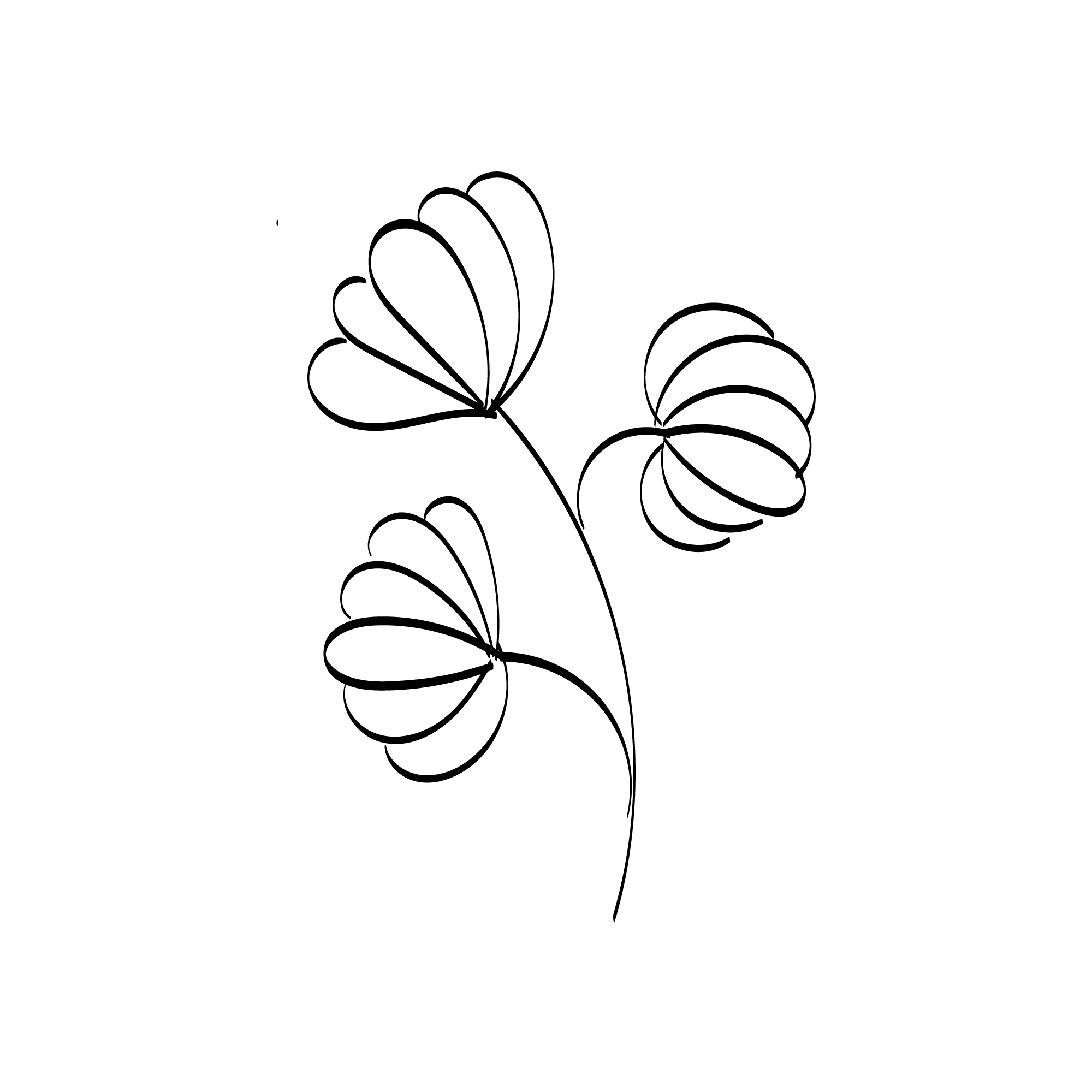 Simple Flower Art Drawing with Line-art Preview image.
