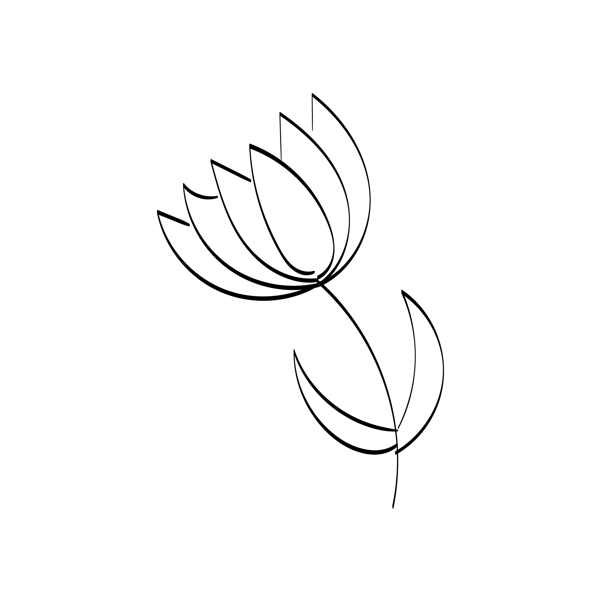 Stylish Flower Art Drawing with Line-art Preview image.
