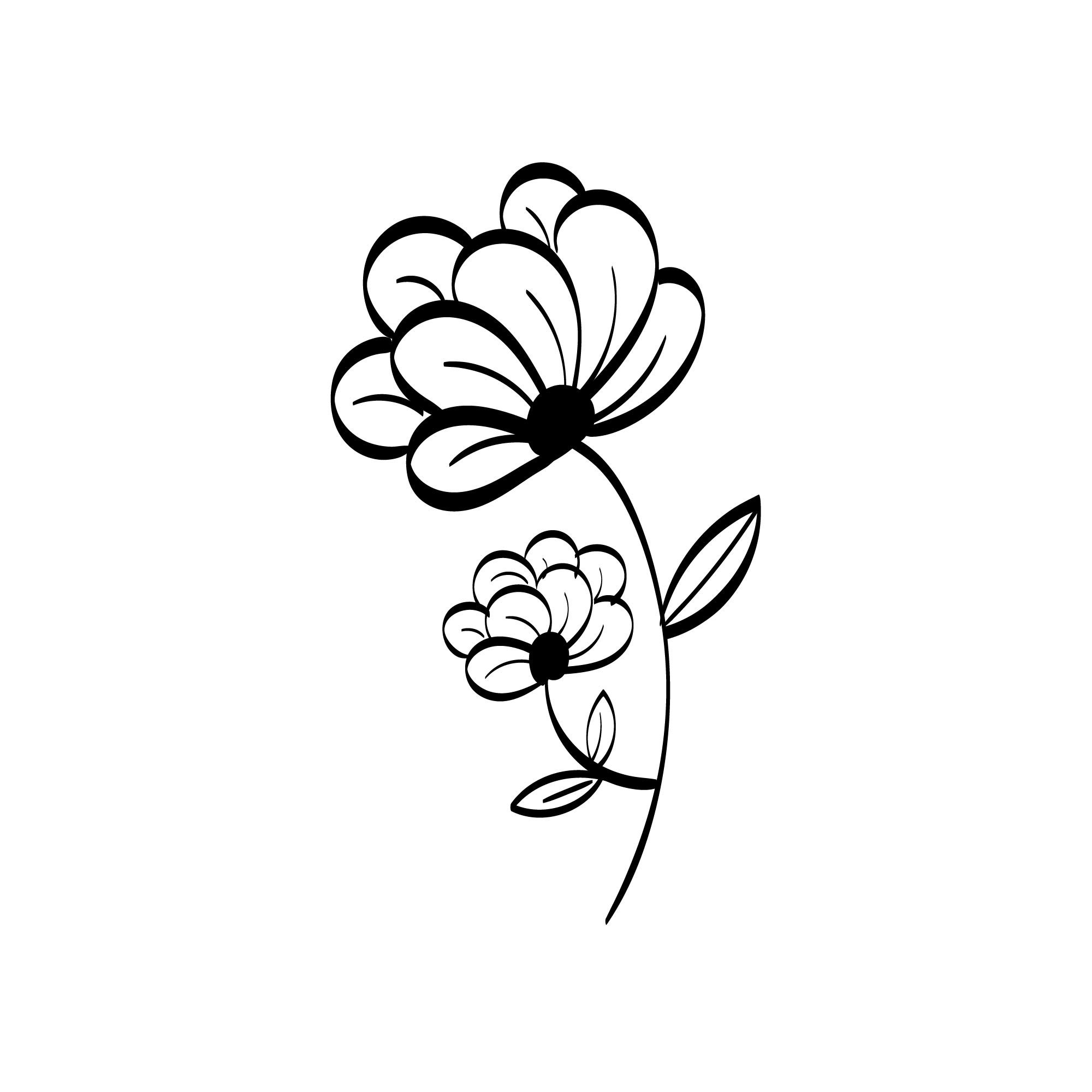 Floral Drawing Art with Line-art Preview image.