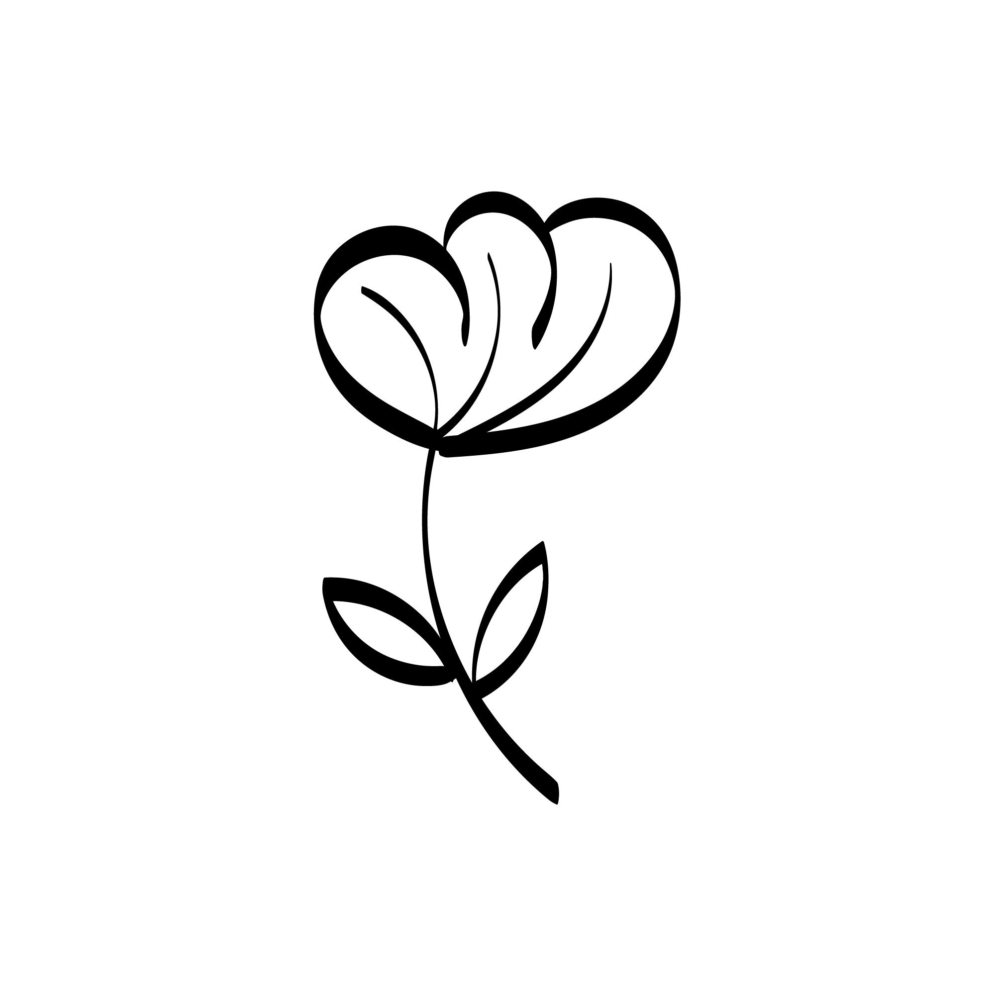 Simple Floral Drawing Art with Line-art Preview image.