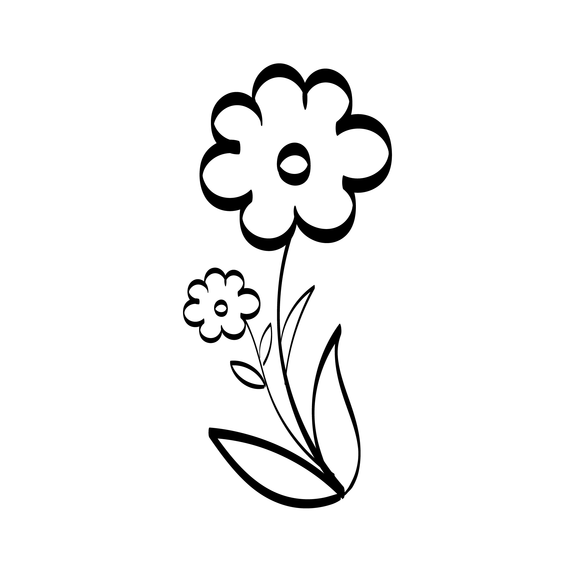 Floral Simple Drawing Art with Line-art Preview image.