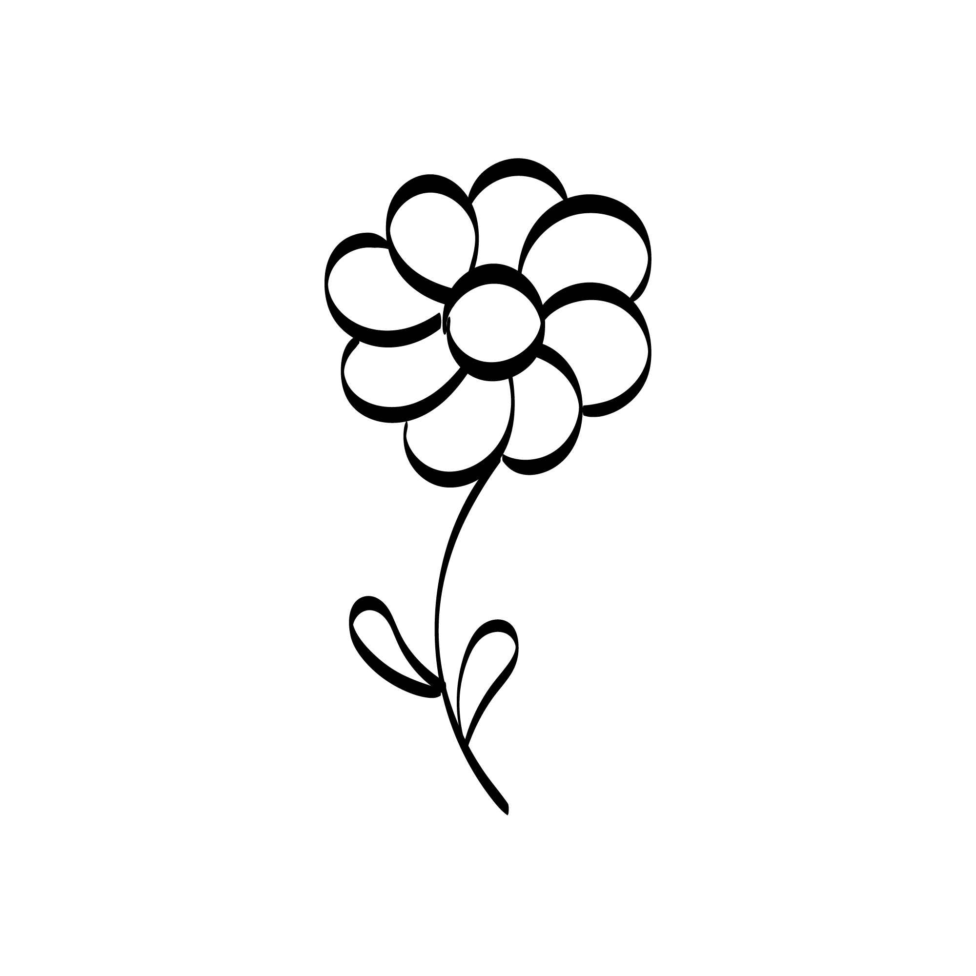 Simple Floral Drawing Graphics Art with Line-art Preview image.