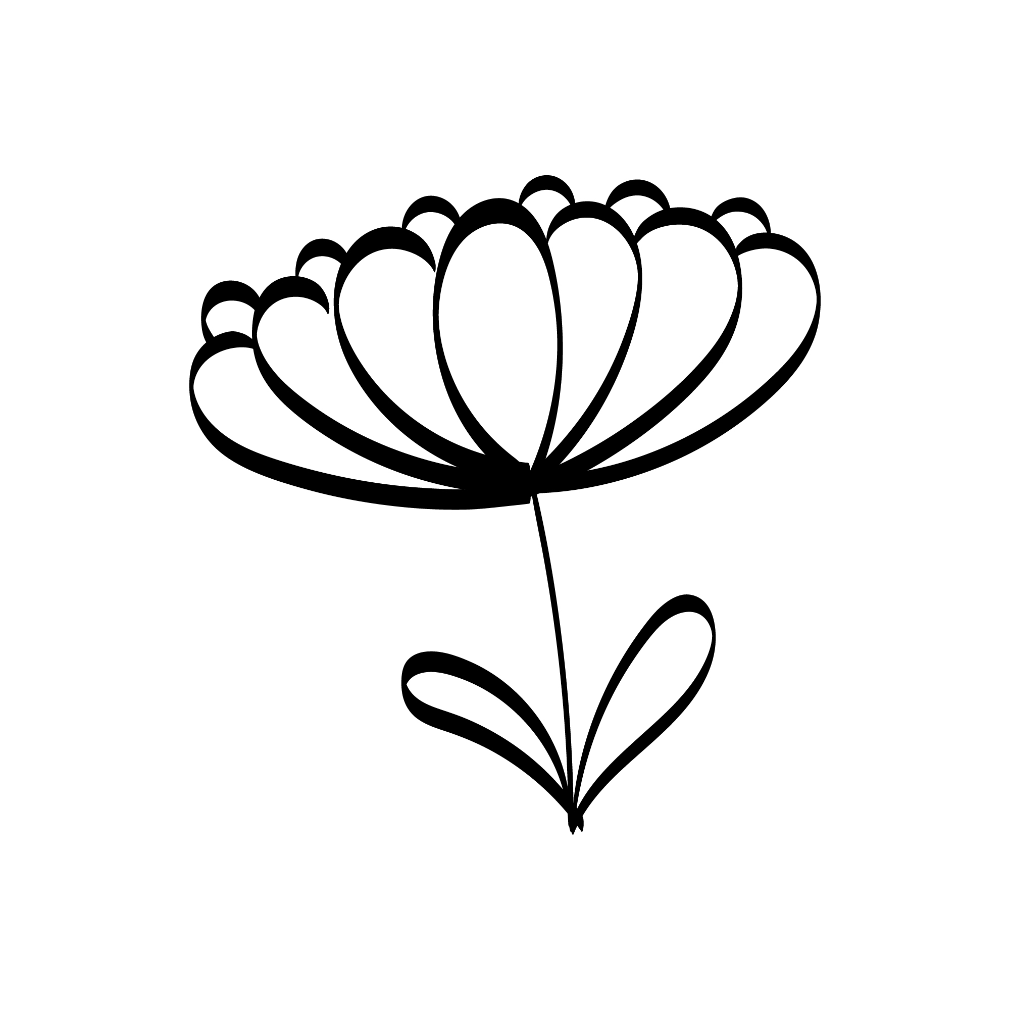 Stylish Floral Drawing Graphics Art with Line-art Preview image.