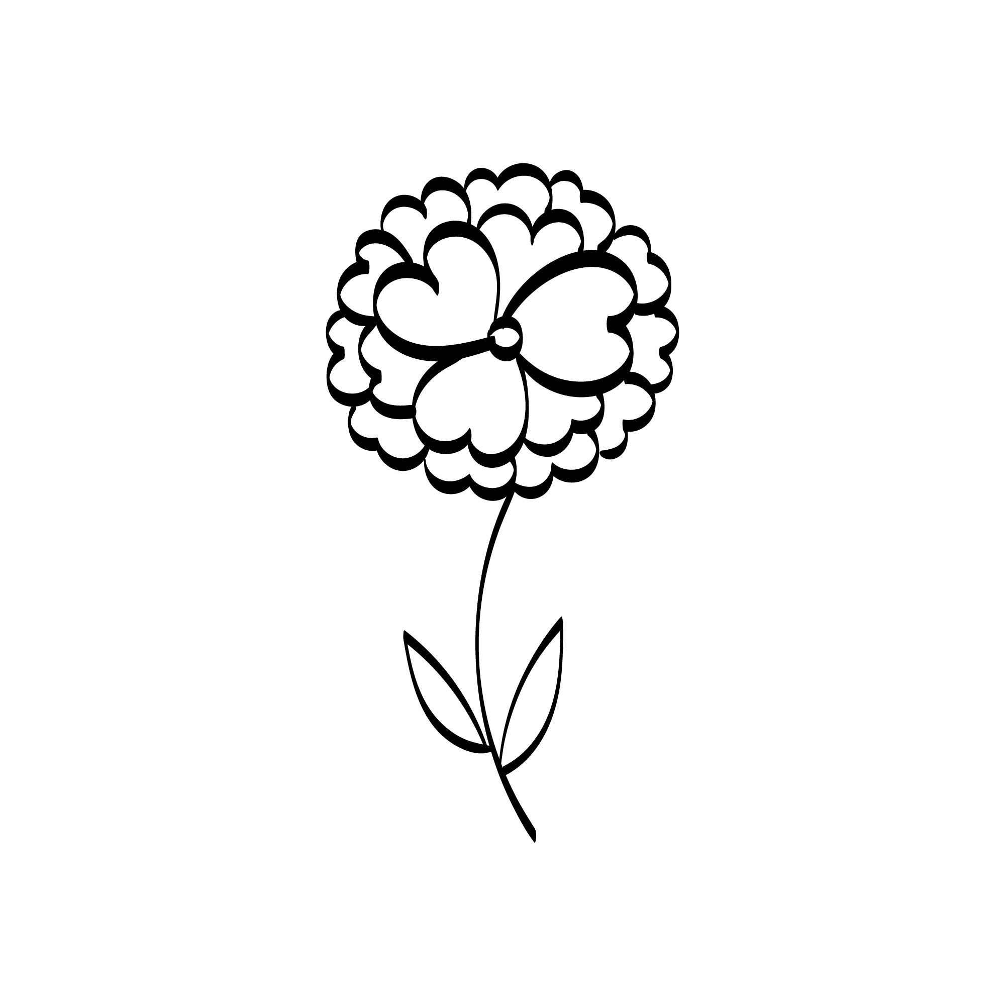 Flower Drawing Graphics Art with Line-art Preview image.