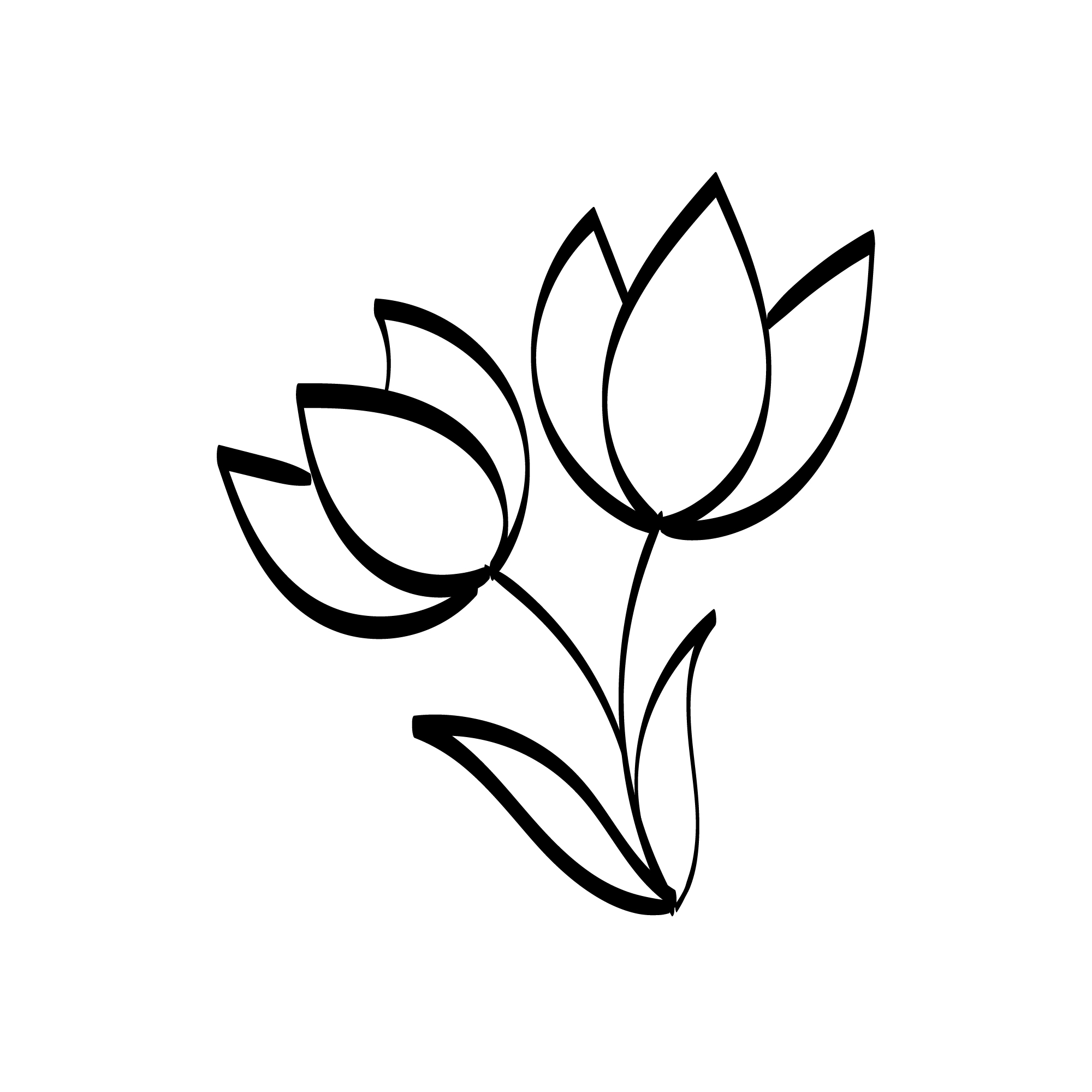 Flower Simple Drawing Graphics Art with Line-art Preview image.