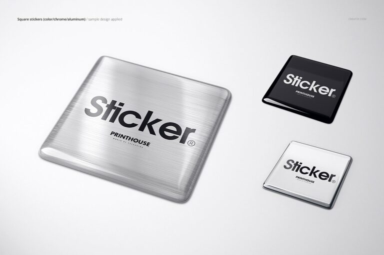 3D Epoxy Dome Stickers Mockup Set MasterBundles