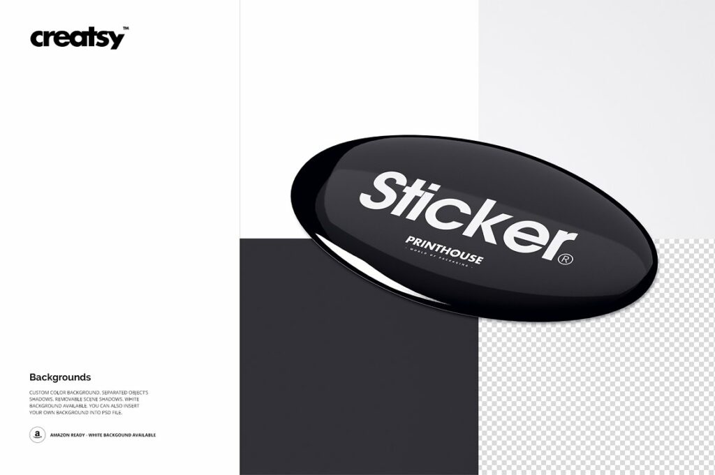 3D Epoxy Dome Stickers Mockup Set MasterBundles