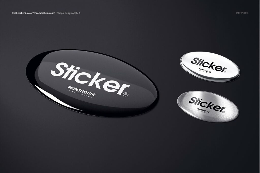 3D Epoxy Dome Stickers Mockup Set MasterBundles