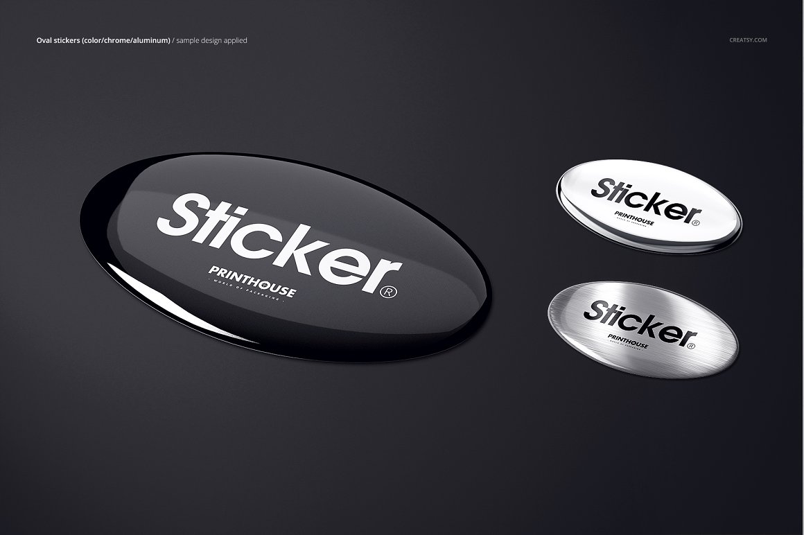 Collection of images of lovely 3d epoxy sticker mockups.