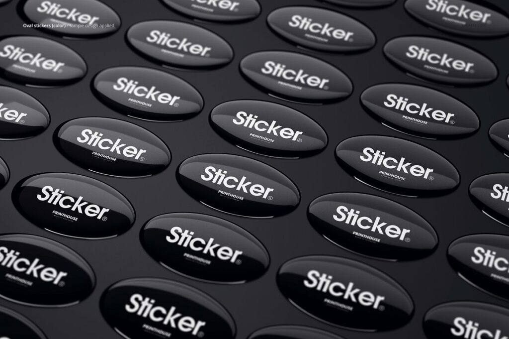 3D Epoxy Dome Stickers Mockup Set MasterBundles