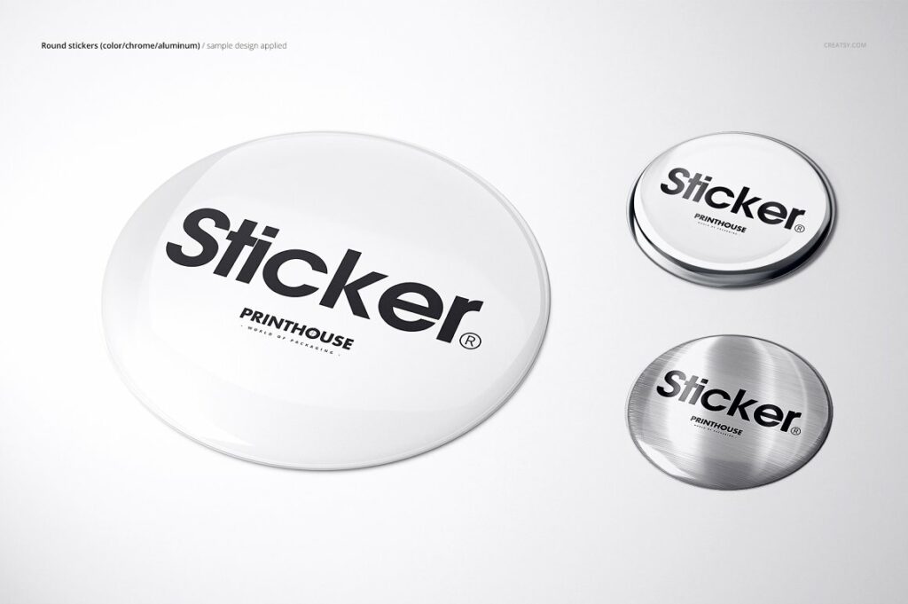 3D Epoxy Dome Stickers Mockup Set MasterBundles