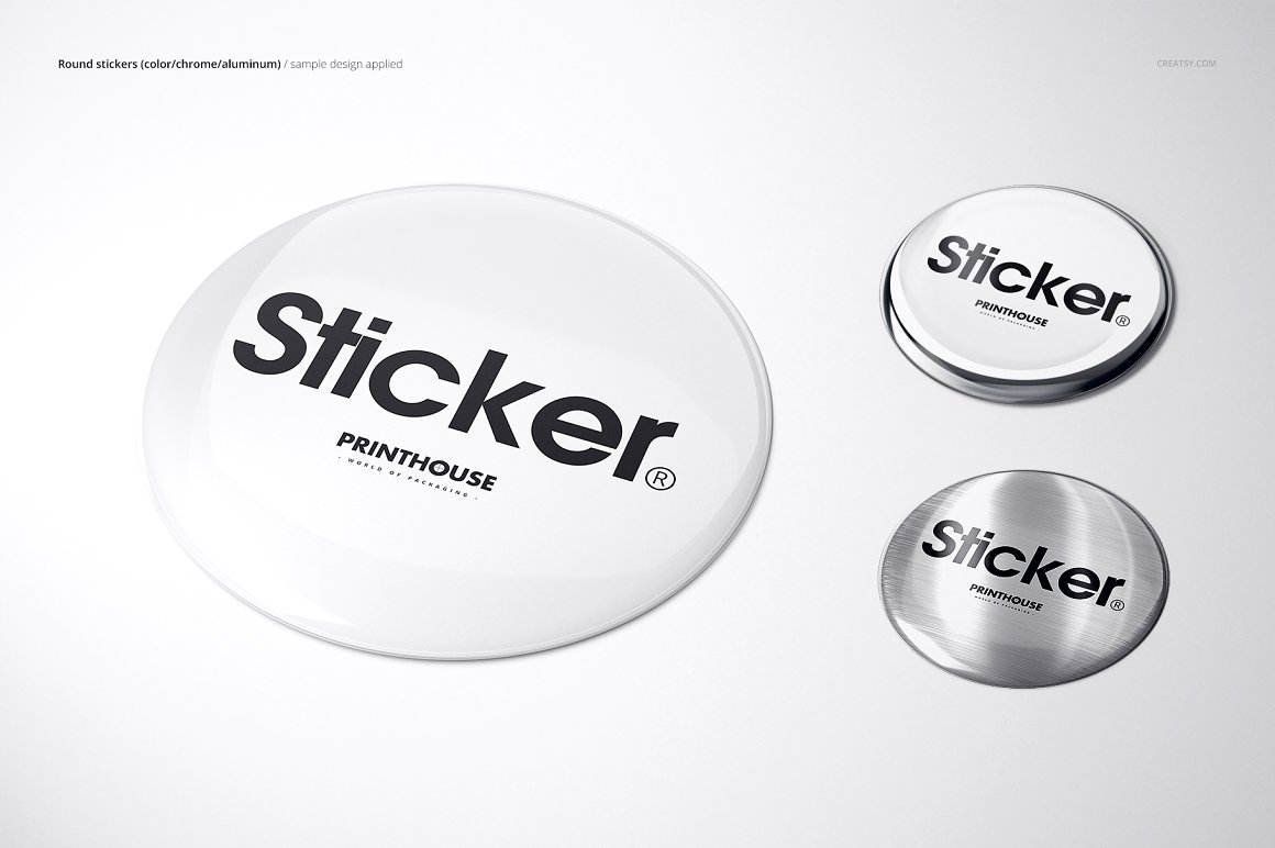 Image of adorable round shape 3d epoxy sticker mockups.