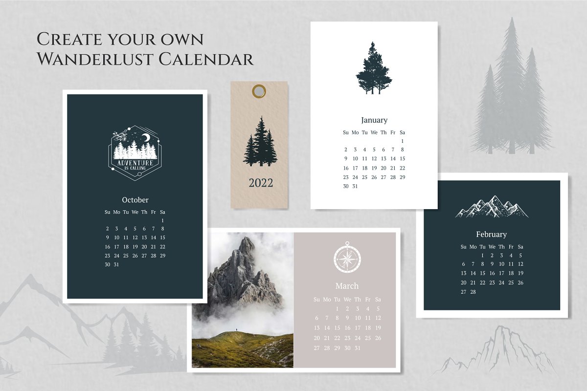 Create your own wanderlust calendar.