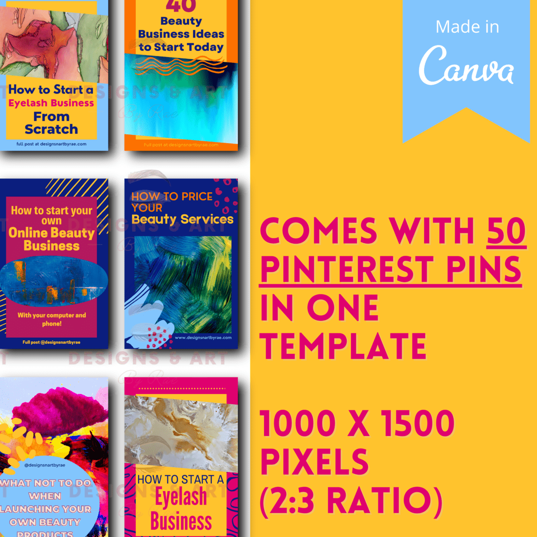 50 Abstract Canva Pinterest Template