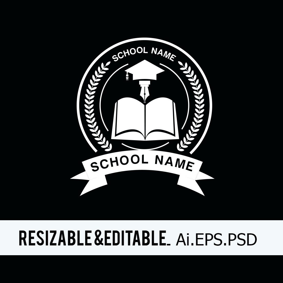 School Logo Template Resizable and Editable Preview image.