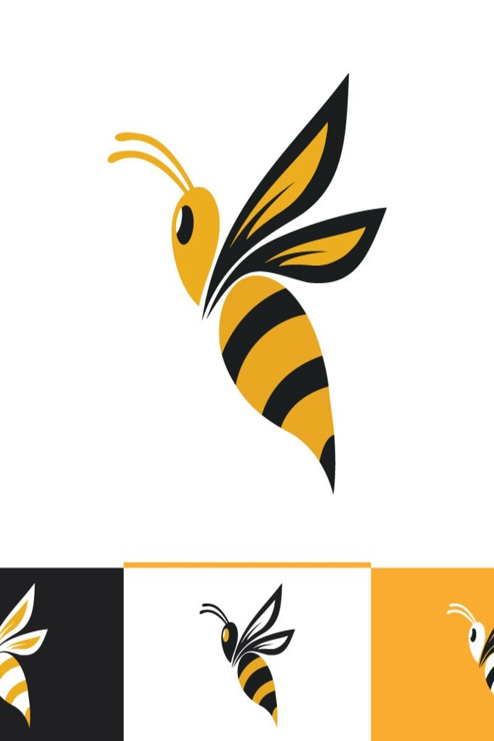 Bee Logo Vector Icon Template pinterest image.