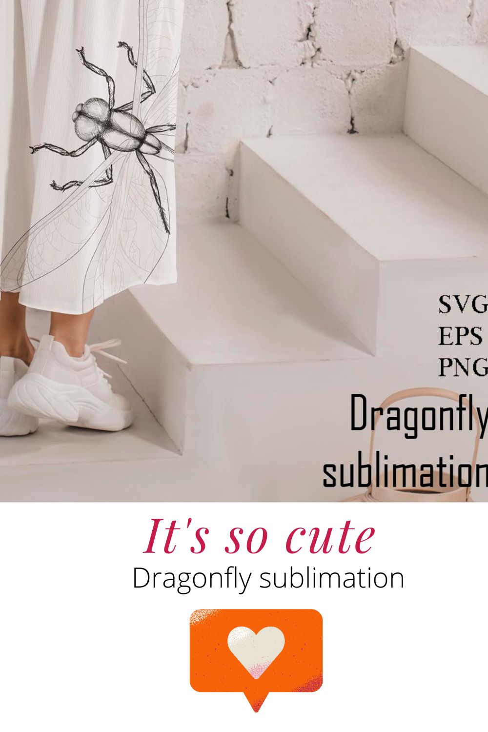 Dragonfly SVG PNG EPS Sublimation pinterest image.