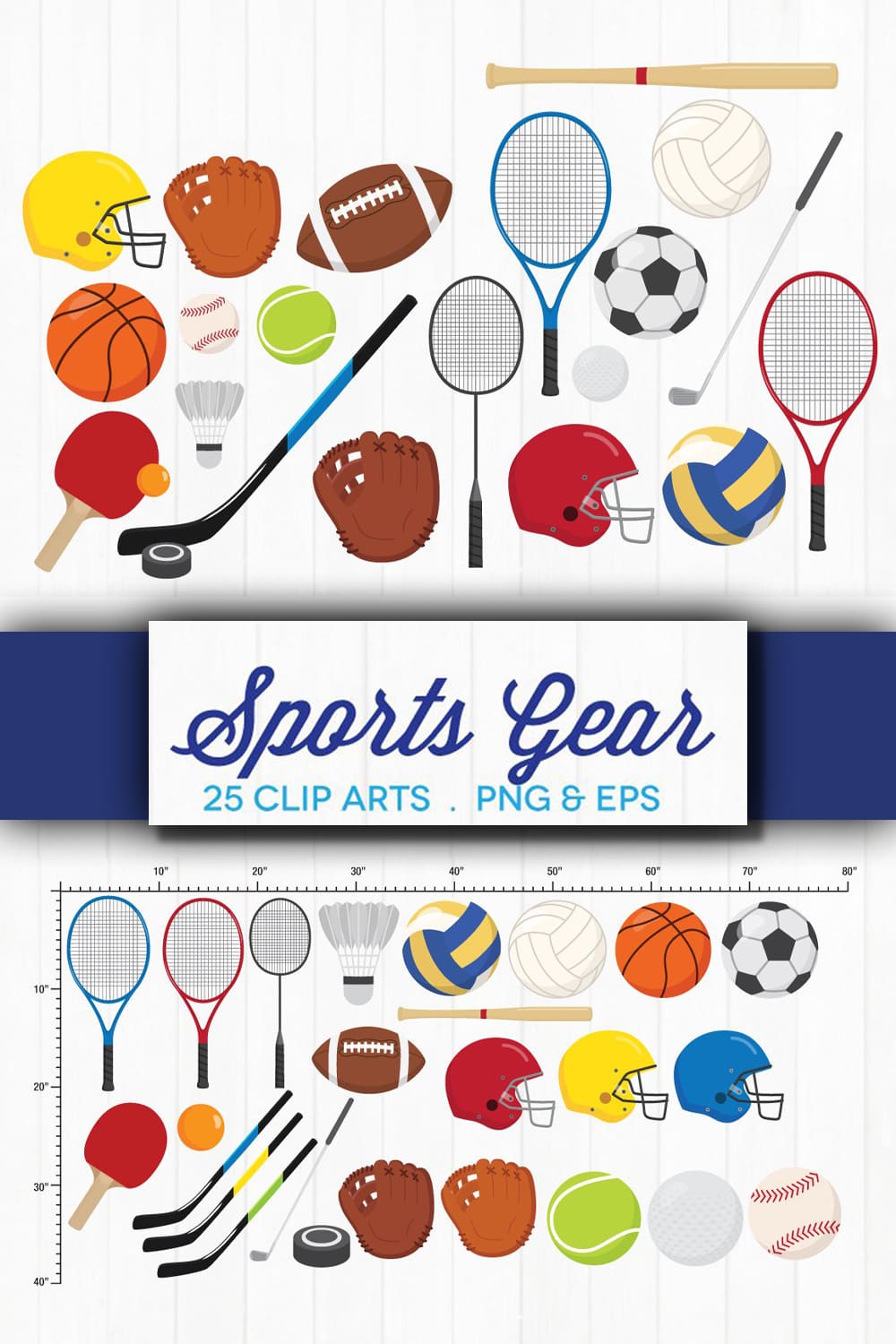 Sports Gear Clip Art - pinterest image preview.