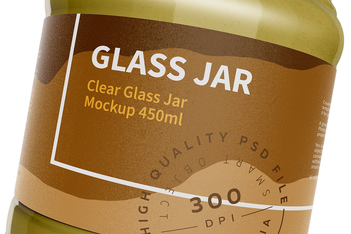 Brown Label "Glass Jar" on the glass jar.