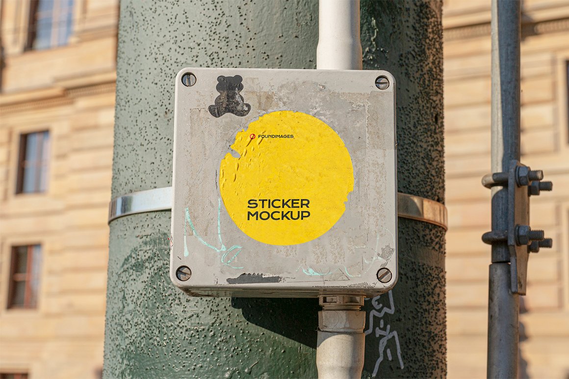 Image of enchanting torn yellow sticker.