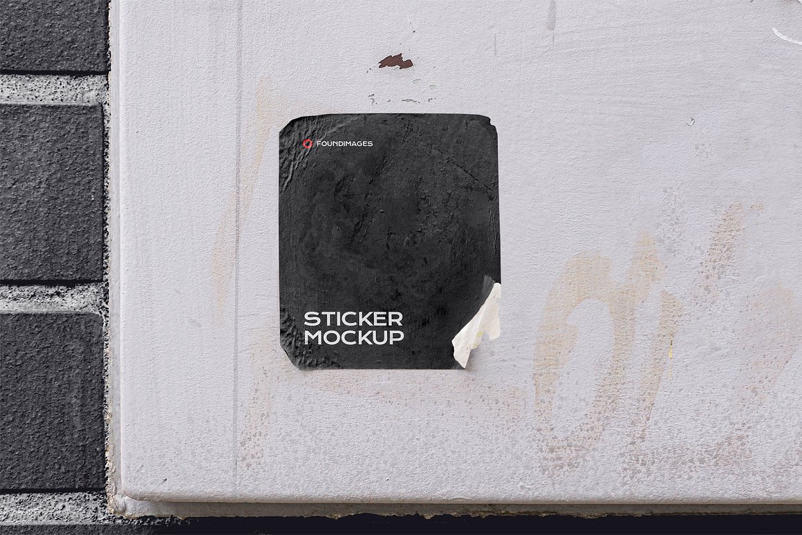 An image of an enchanting torn black rectangular sticker.