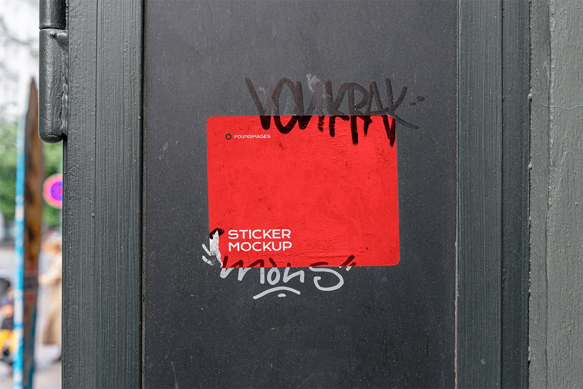 Image of a colorful torn red sticker.