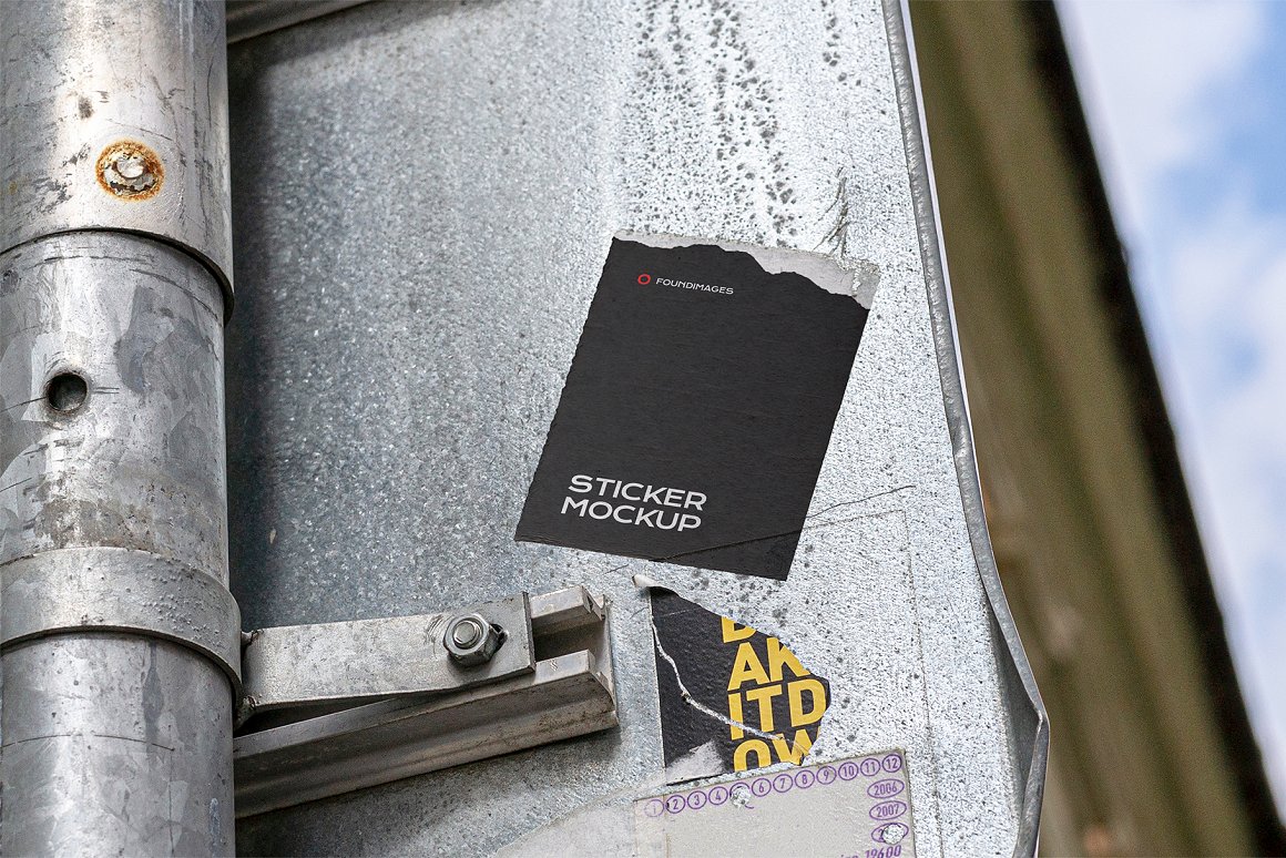 Image of an irresistible black torn sticker.