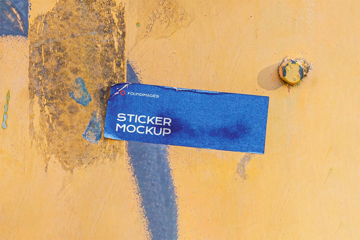 Images of the lovely rectangular sticker in blue.