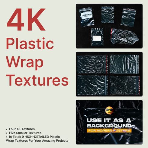 4k plastic wrap textures - main image preview.