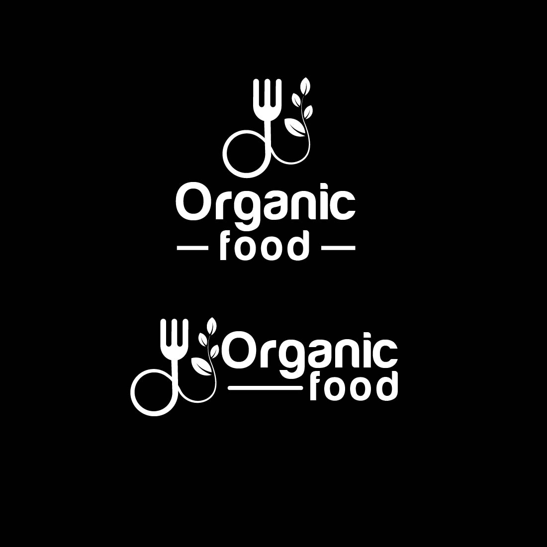 Organic Food Logo Design, white logo.