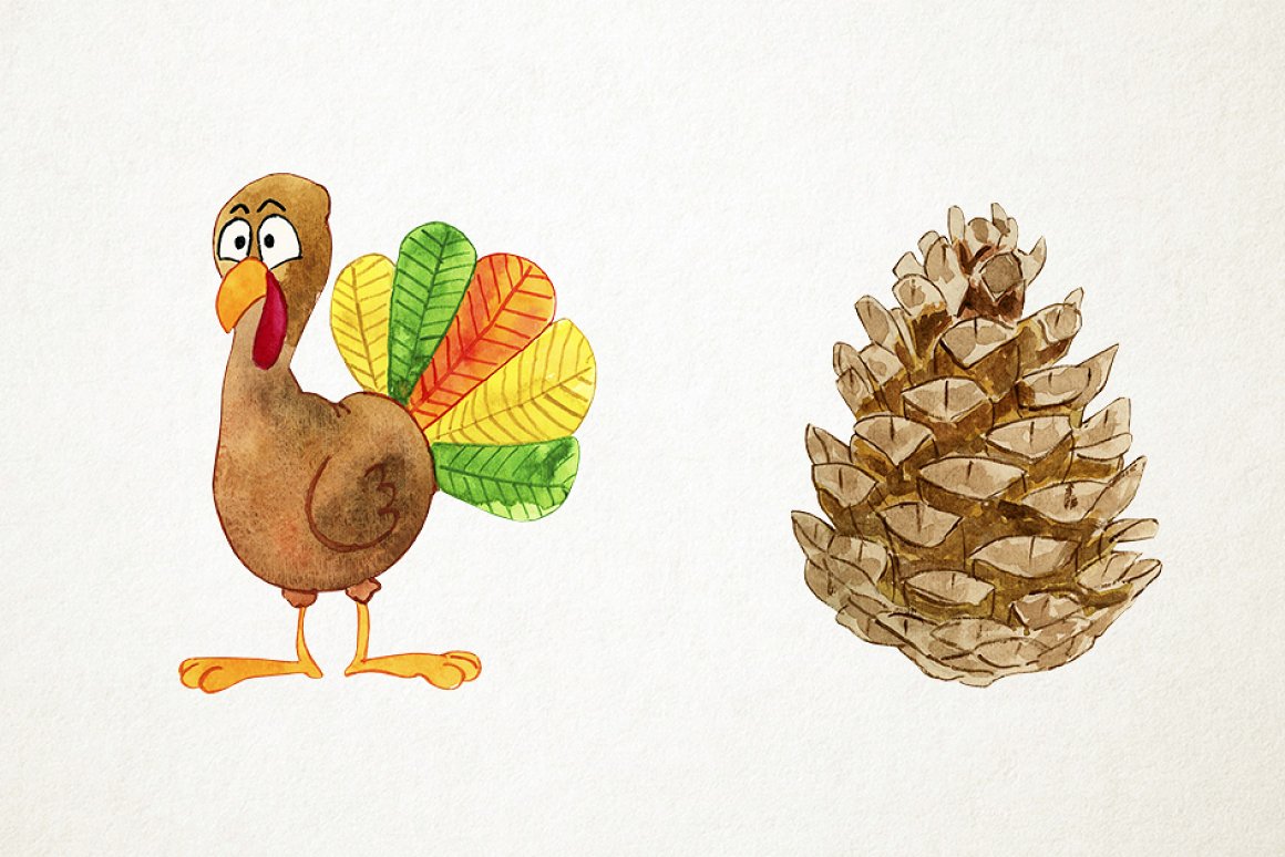 Colorful funny turkey.