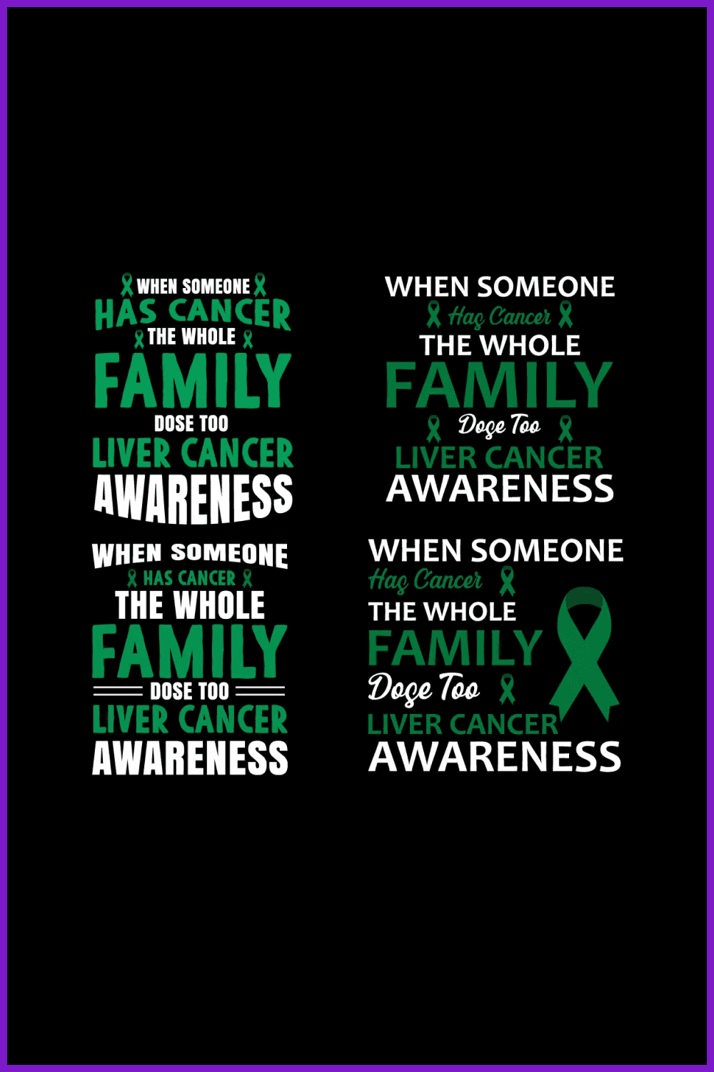 White and green text in different sizes on a black background.