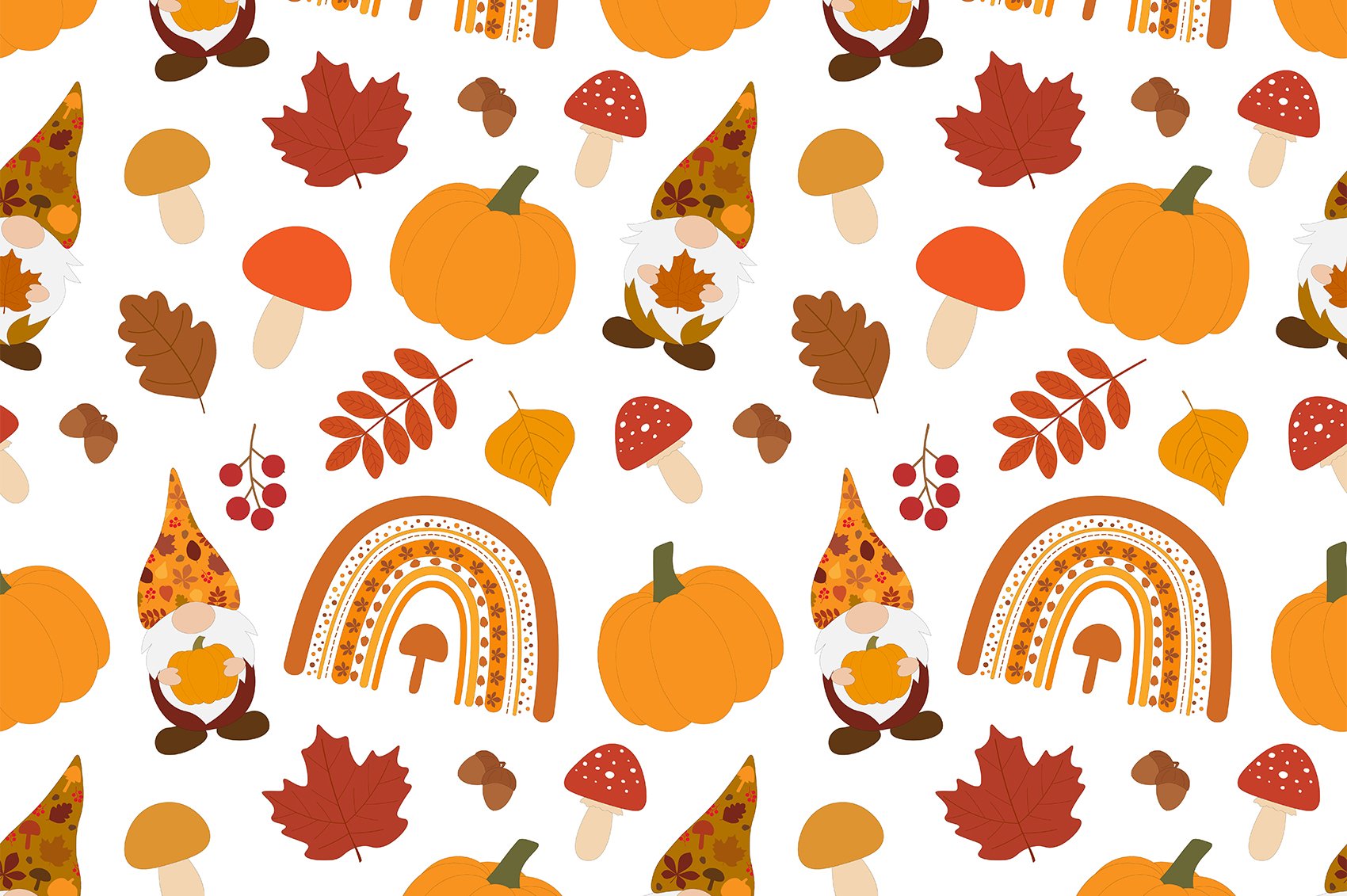 Perfect colors mix and necessary elements for a full autumn illustration.
