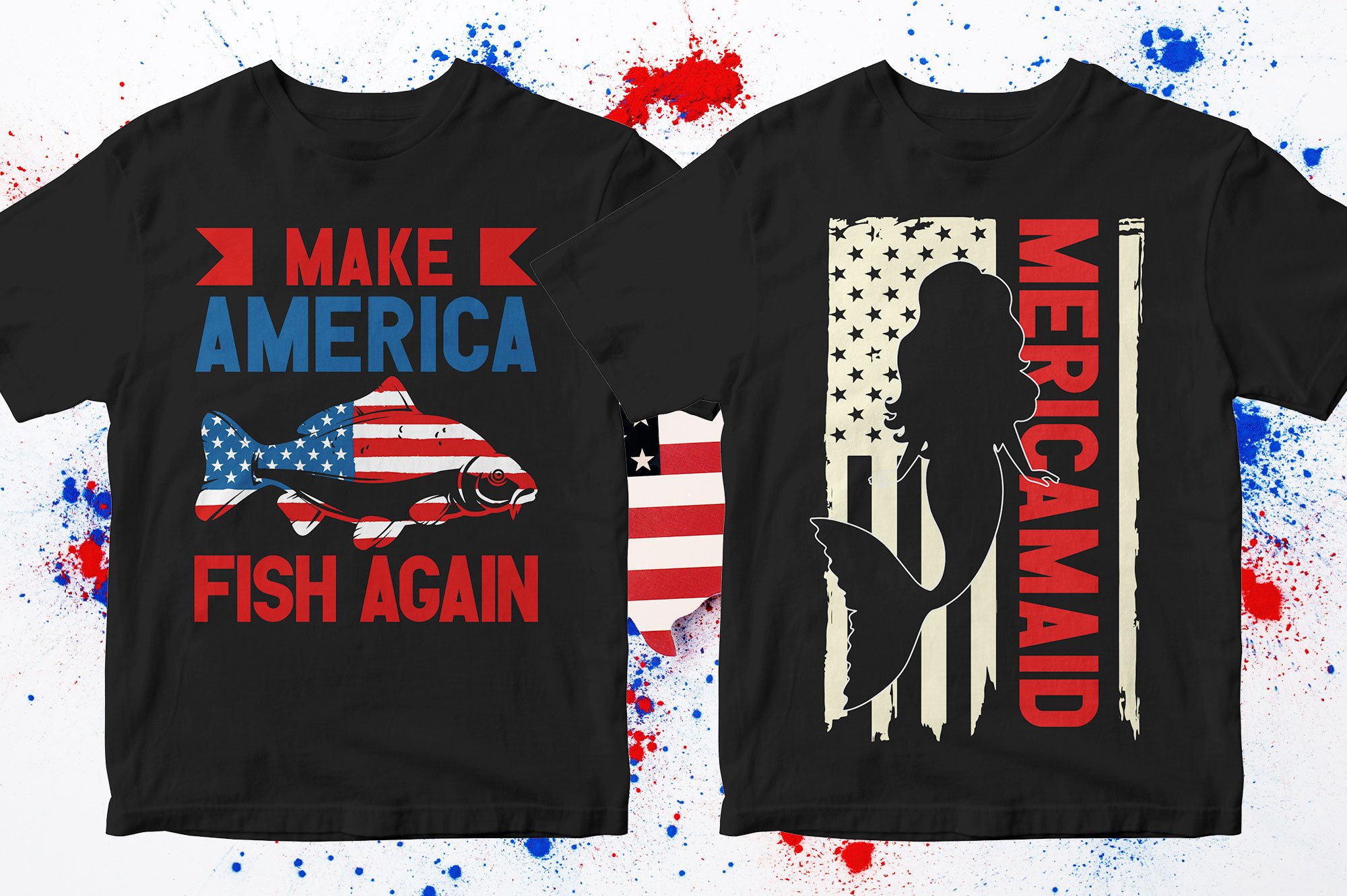 Black t-shirt with editable 4th of july t shirt designs.