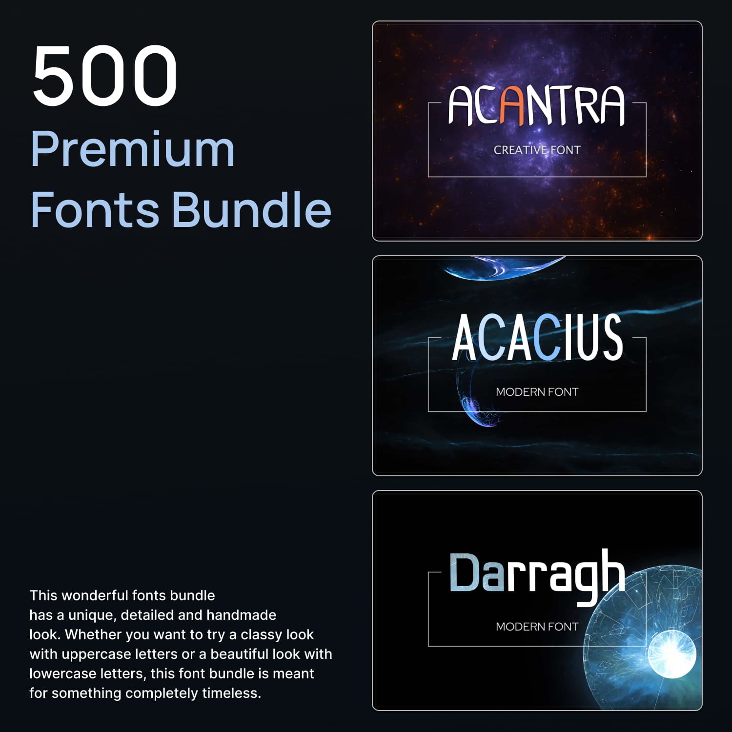 500 Premium Fonts Bundle.