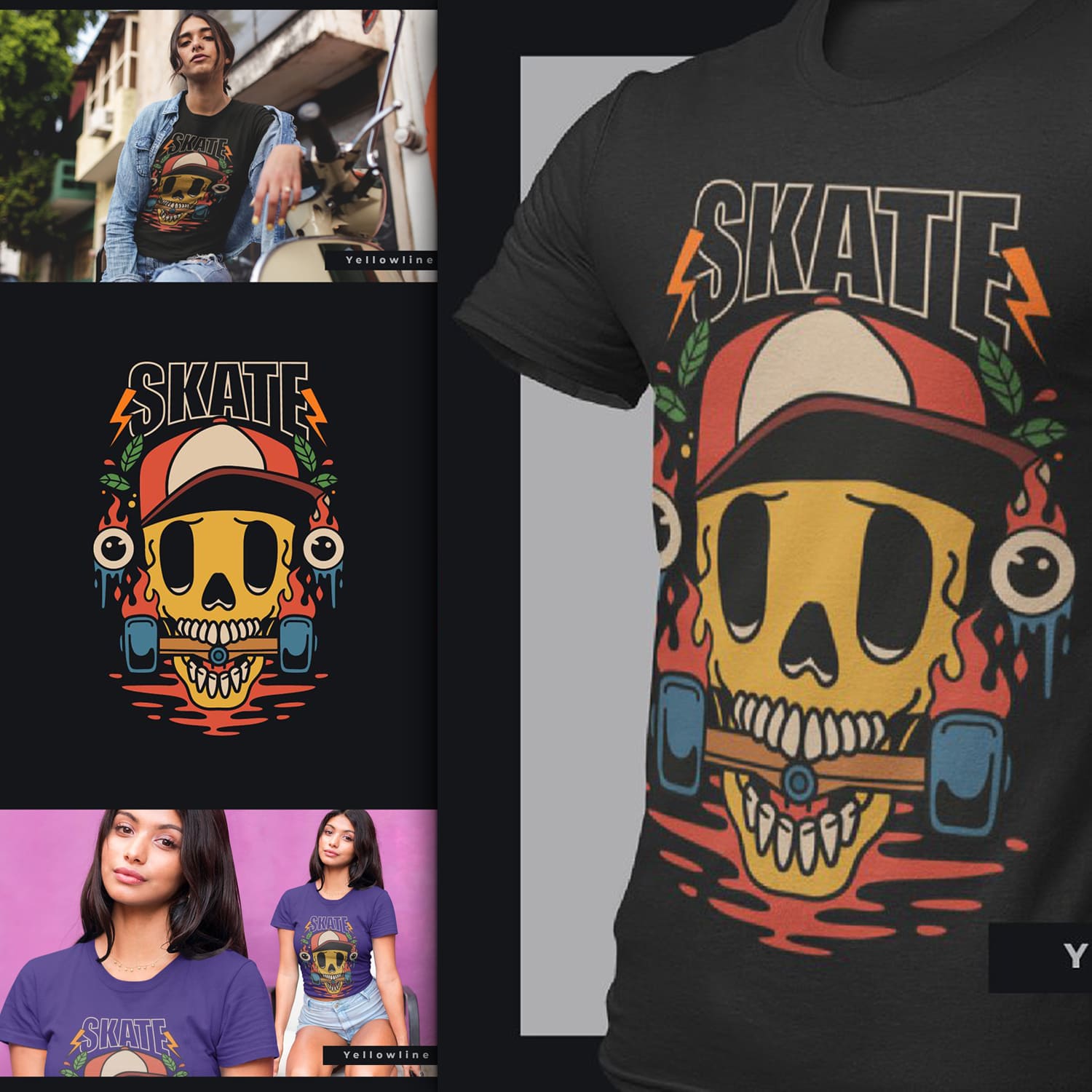 Skate T-shirt Design Cover.