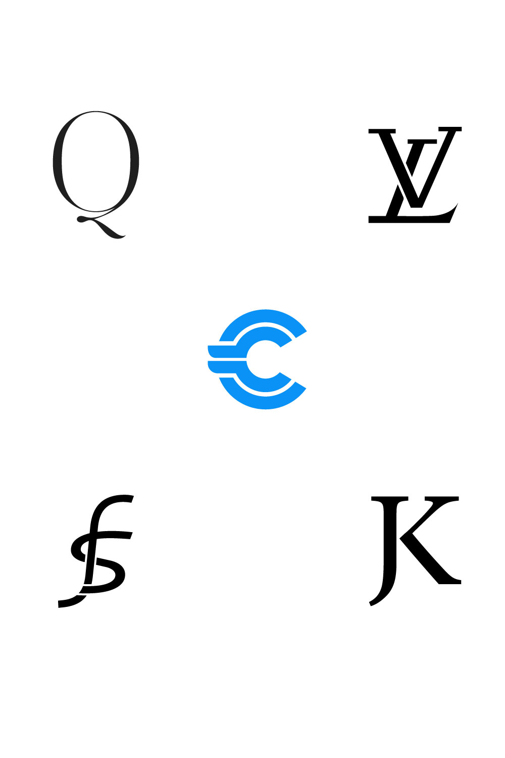 Five Word Mark Logos Design pinterest image.