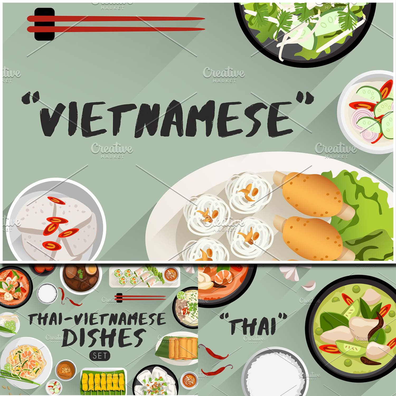 Big Set of Thai&Vietnamese Cuisine cover.