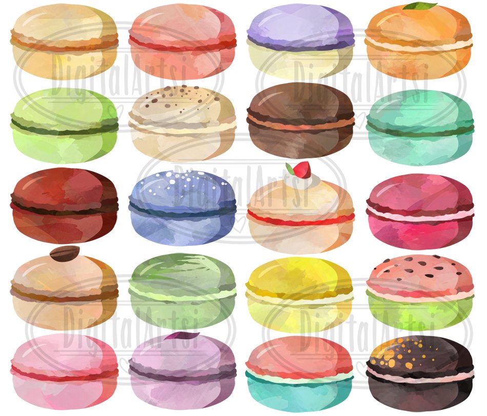 Big multicolor macaroons collection.