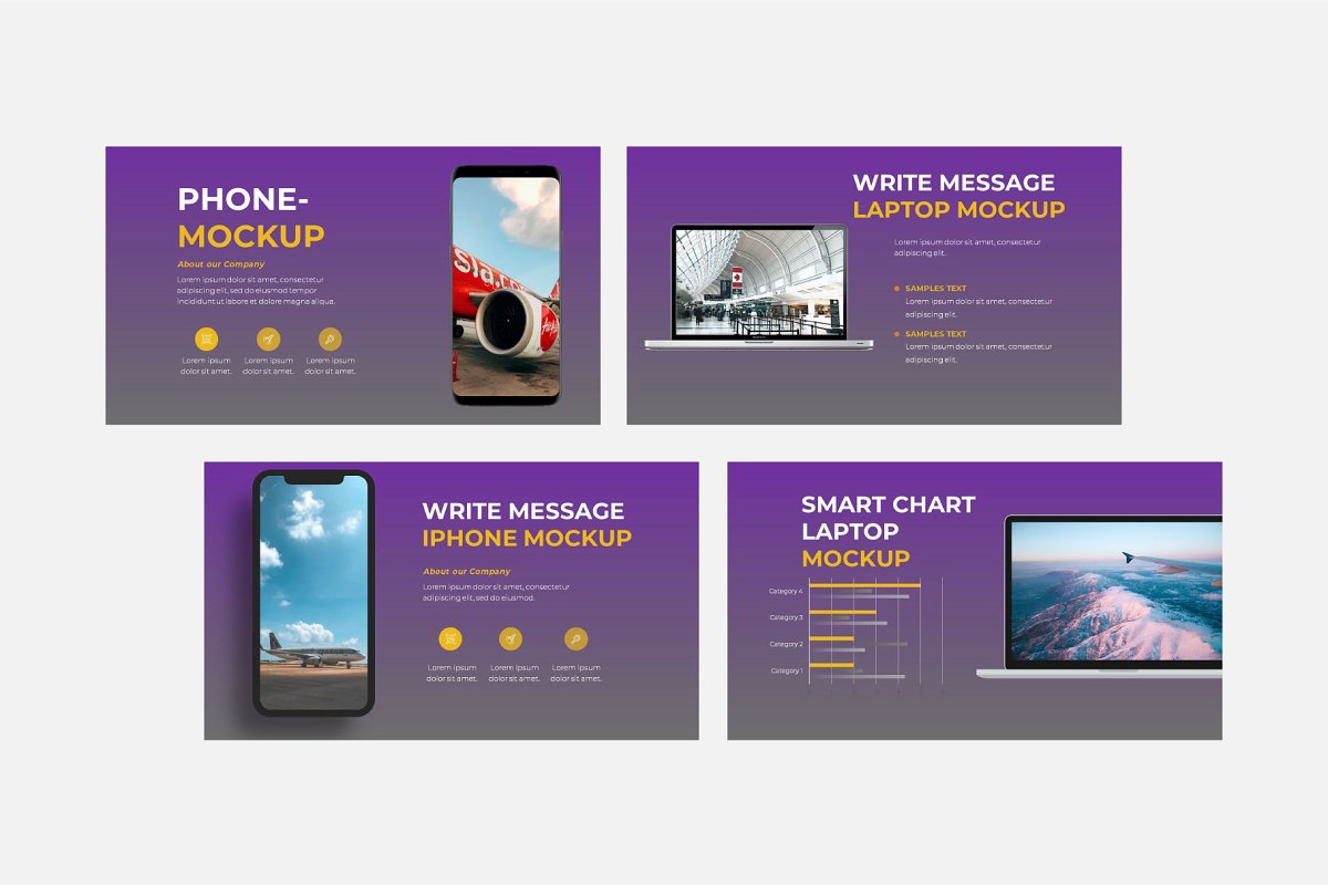 Slides with mockups on Apple devices.