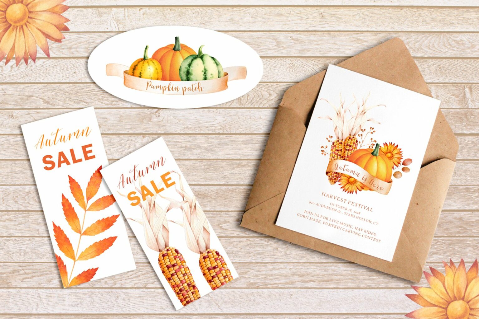 Fall Autumn Collection Autumn Watercolor Collection – MasterBundles
